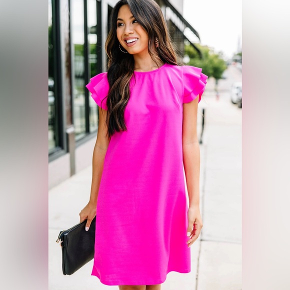 Dresses & Skirts - 💕🩷Magenta Purple Ruffled Sleeve Dress🩷💕
